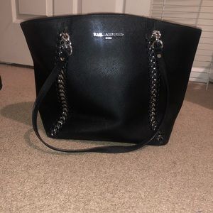 Black And Silver Karl Lagerfeld Shoulder Bag